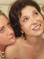 Two mature sluts sharing one hard throbbing cock