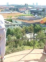 He pounds her granny pussy after bringing her home and the old babe loves his enthusiasm